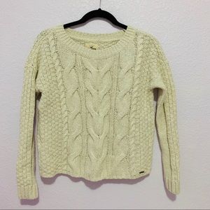 cable-knit sweater